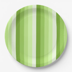 Assiettes En Carton Bandes d'ombre vert citron