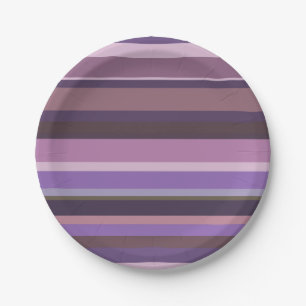 Assiettes En Carton Bandes horizontales mauves