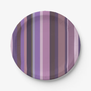 Assiettes En Carton Bandes verticales mauves