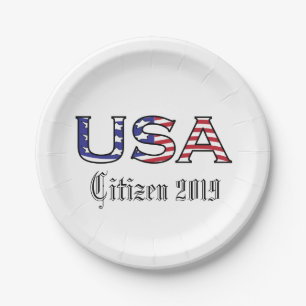 Assiettes En Carton Bannière étoilée des Etats-Unis de citoyen