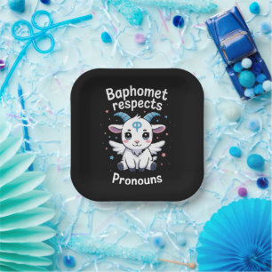 Assiettes En Carton Baphomet transgenre respecte les pronoms Fierté tr