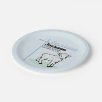 Baptême Agneau Garçon Bleu, Personnalisable