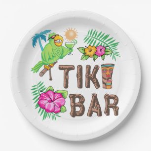 ASSIETTES EN CARTON BAR TROPICAL TIKI