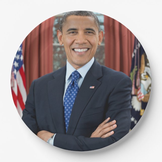 Assiettes En Carton Barack Obama (Devant)