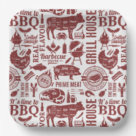 Assiettes En Carton Barbecue BBQ Grillades