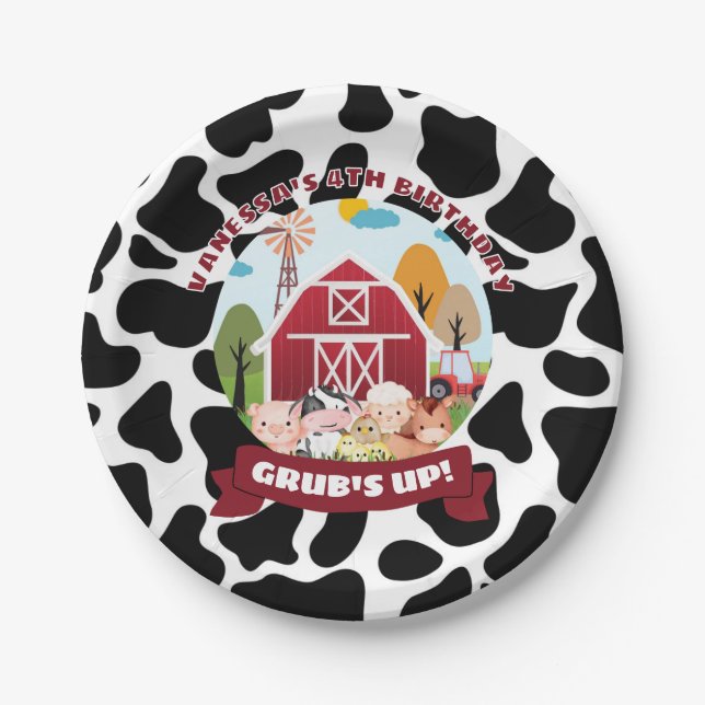 Assiettes En Carton Barnyard Bash Plaque papier d'anniversaire (Devant)