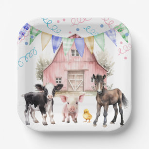 Assiettes En Carton Barnyard Farm Animaux 1er anniversaire