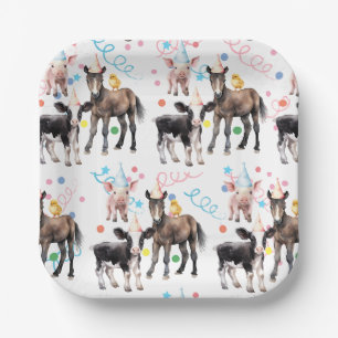 Assiettes En Carton Barnyard Farm Animaux 1er anniversaire