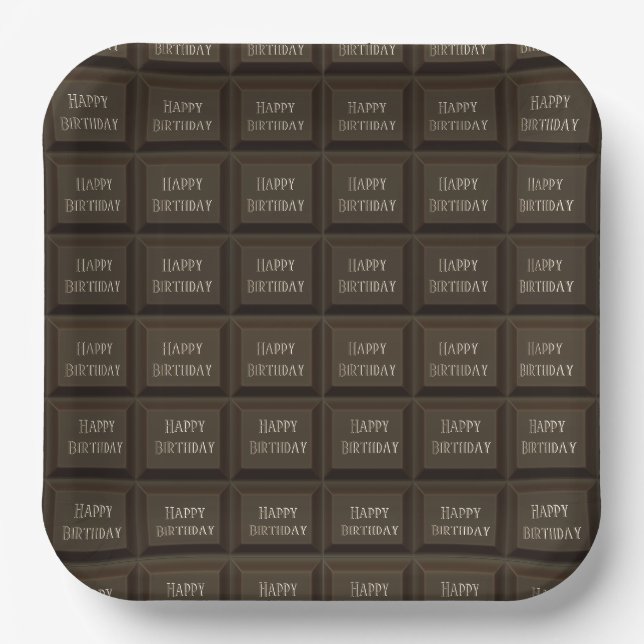 Assiettes En Carton Barre à bonbons au chocolat noir (Recto)