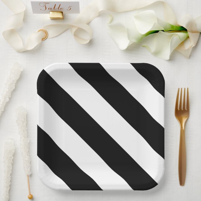Assiettes En Carton Barre croisée (Mariage)