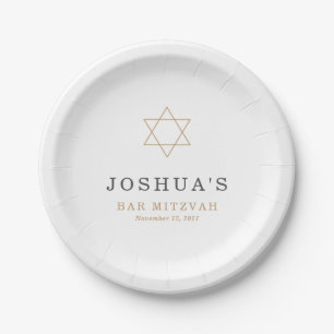 Assiettes En Carton Barre d'or Mitzvah