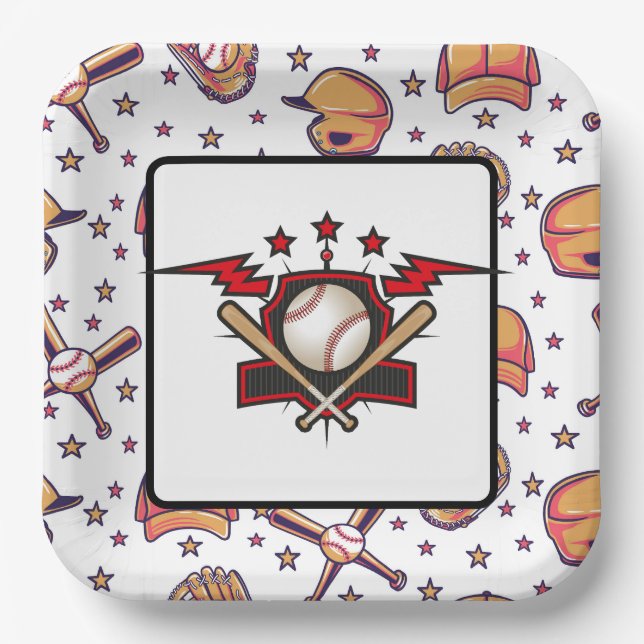 Assiettes En Carton Baseball  (Recto)