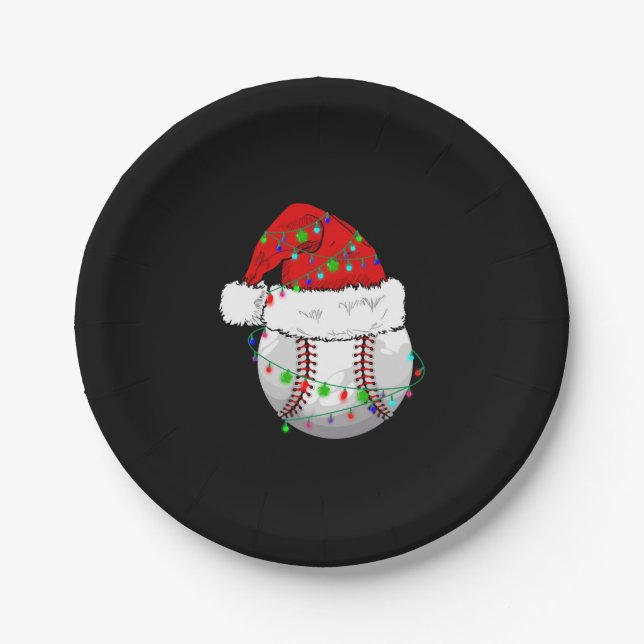 Assiettes En Carton Baseball de Noël (Devant)