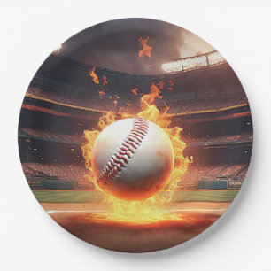 Assiettes En Carton Baseball Flamand Au Stade