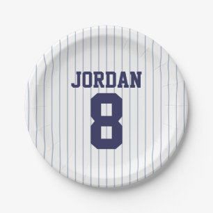 Assiettes En Carton Baseball Jersey - Sports Thème Anniversaire