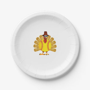 Assiettes En Carton Baseball Turquie Thanksgiving Softball Turquie Hom
