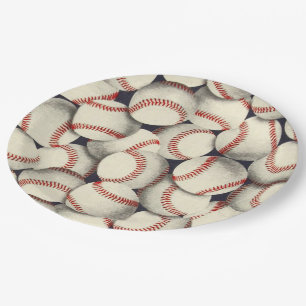 Assiettes En Carton Baseballs En Masse