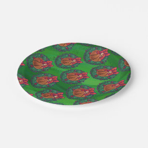 Assiettes En Carton Basket-ball en couronne de Noël