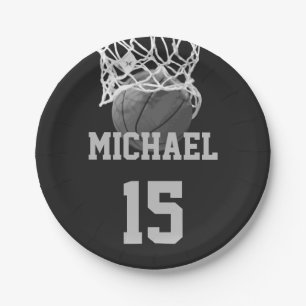 Assiettes En Carton Basket-ball Votre nom