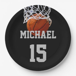 Assiettes En Carton Basket-ball Votre nom