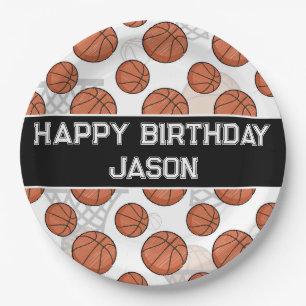 Assiettes En Carton Basketball Anniversaire de la fête Collegiate Poli