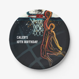 Assiettes En Carton Basketball Dunk Jump Shot Anniversaire