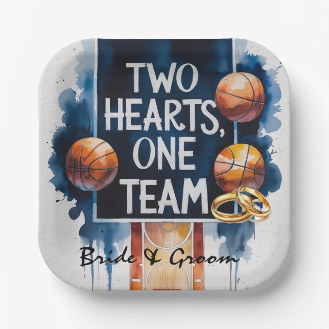 Assiettes En Carton Basketball mariage thème (Recto)