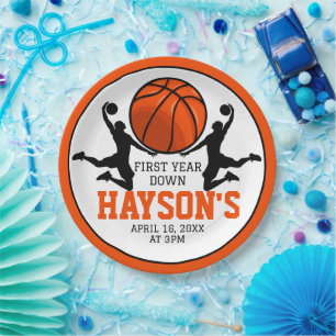 Assiettes En Carton Basketball première année bas 1er anniversaire