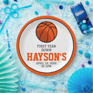 Assiettes En Carton Basketball première année bas 1er anniversaire