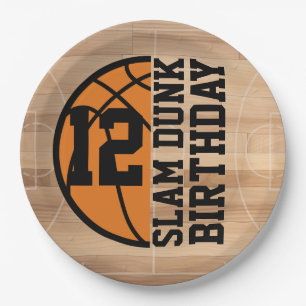Assiettes En Carton Basketball Slam Dunk Anniversaire