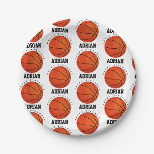 Assiettes En Carton Basketball Sports Anniversaire fête Nom personnali