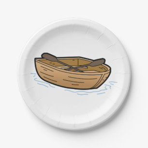 Assiettes En Carton Bateau à rangée Brown