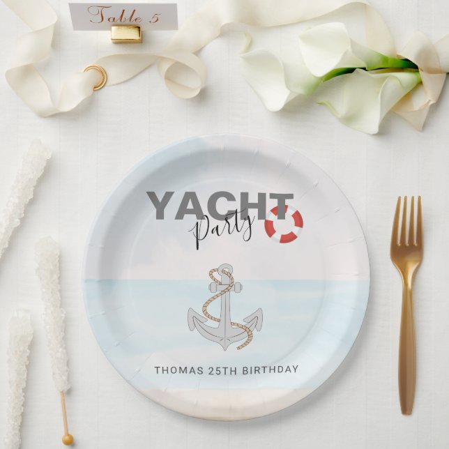 Assiettes En Carton Bateau bateau bateau bateau croisière fête d'anniv (Mariage)