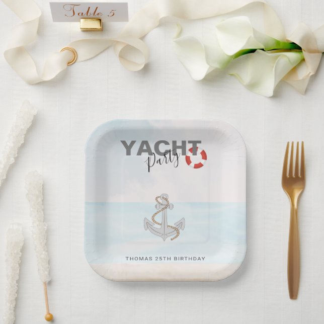 Assiettes En Carton Bateau bateau bateau bateau croisière fête d'anniv (Mariage)