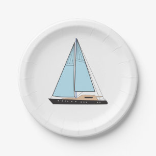 Assiettes En Carton Bateau De Voilier De Luxe