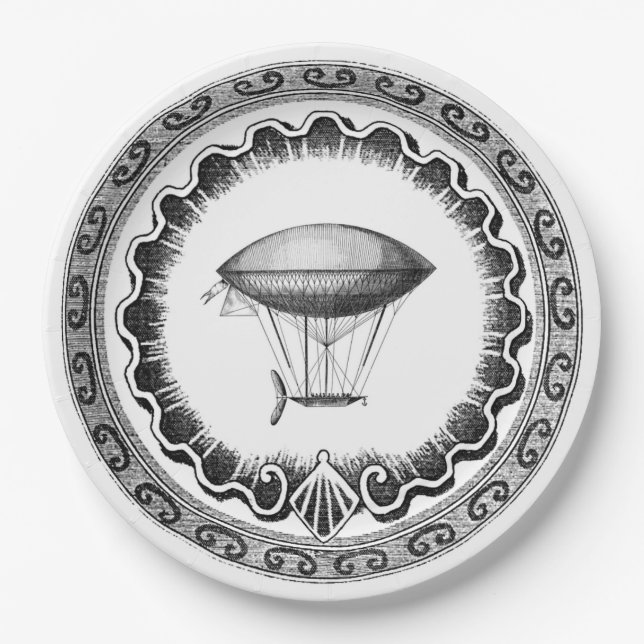 Assiettes En Carton Bateau Steampunk (Devant)