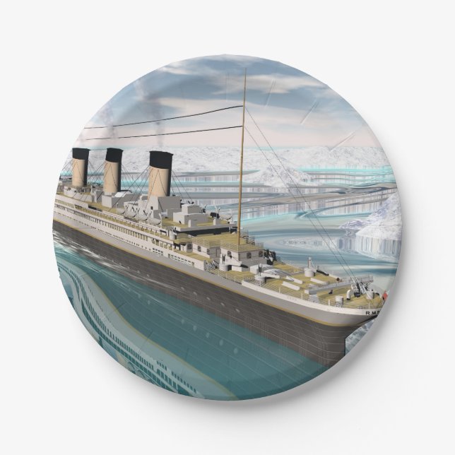 Assiettes En Carton Bateau titanique - 3D rendent (Devant)