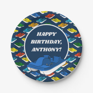 Assiettes En Carton Bateaux à pédales fête d'anniversaire Personnalisé