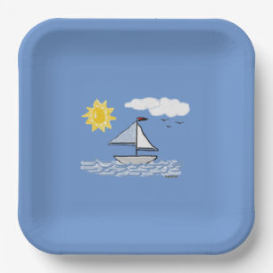 Assiettes En Carton Bateaux à voile Bateaux à voile Bateaux à voile