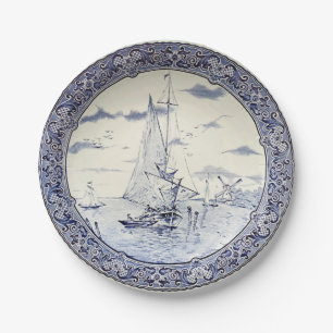 ASSIETTES EN CARTON BATEAUX À VOILE DELFT ET WINDMILLS
