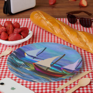 Assiettes En Carton Bateaux en mer