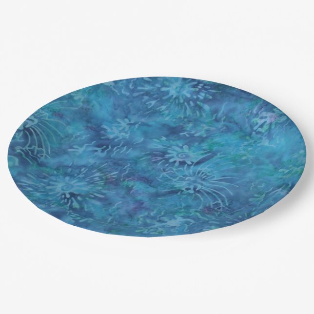 Assiettes En Carton Batik Ocean Floor (Angle)
