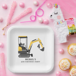 Assiettes En Carton Bâtiment de construction d'excavateur N'importe qu