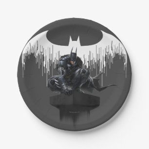 Assiettes En Carton Batman était perché sur un pilier
