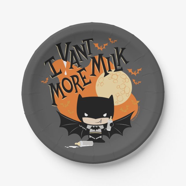 Assiettes En Carton Batman| Je Veux Plus De Lait (Devant)