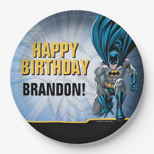 Assiettes En Carton Batman | Joyeux anniversaire (Devant)