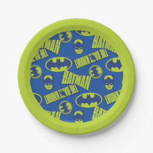 Assiettes En Carton Batman - Le Motif du Chevalier foncé