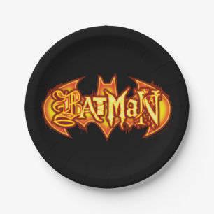 Assiettes En Carton Batman   Orange Seasonal Logo