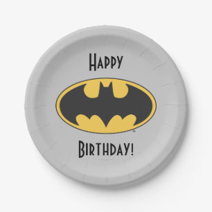 Assiettes En Carton Batman Symbol   Oval Logo