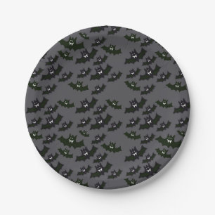 Assiettes En Carton Battes Vampire - Halloween - Plaques de papier des